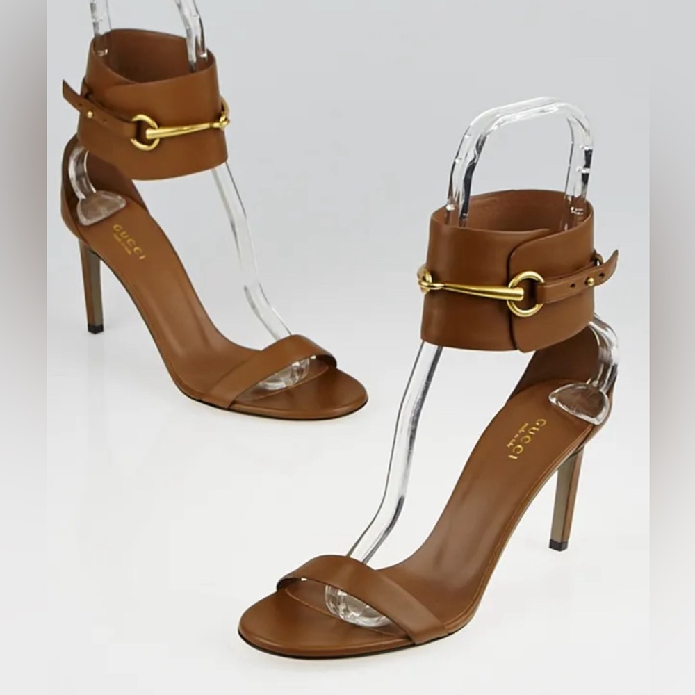 Gucci Ursula / 37.5 / Horsebit Ankle Strap